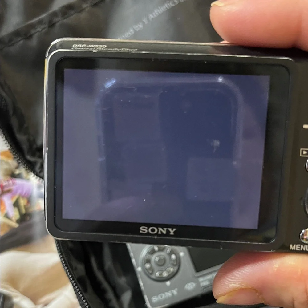 Sony Black and Silver Compact Digital Camera with Case and Accessories